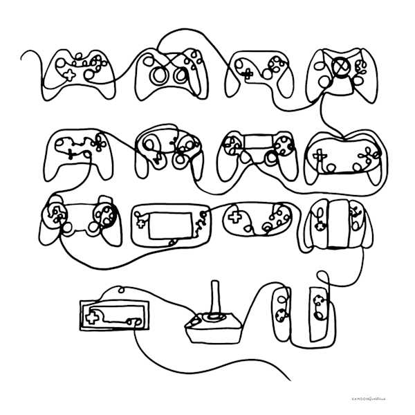 Gaming Controllers Canvas Wall Art, 12"
