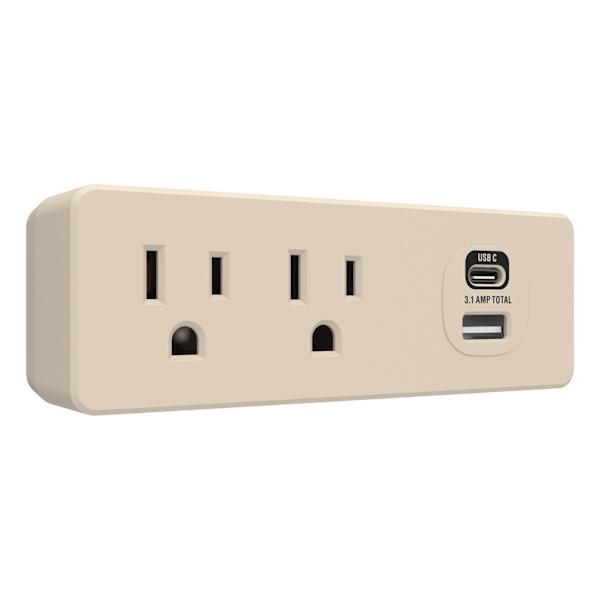 1200J 4-Outlet Usb Surge Protector White Smoke