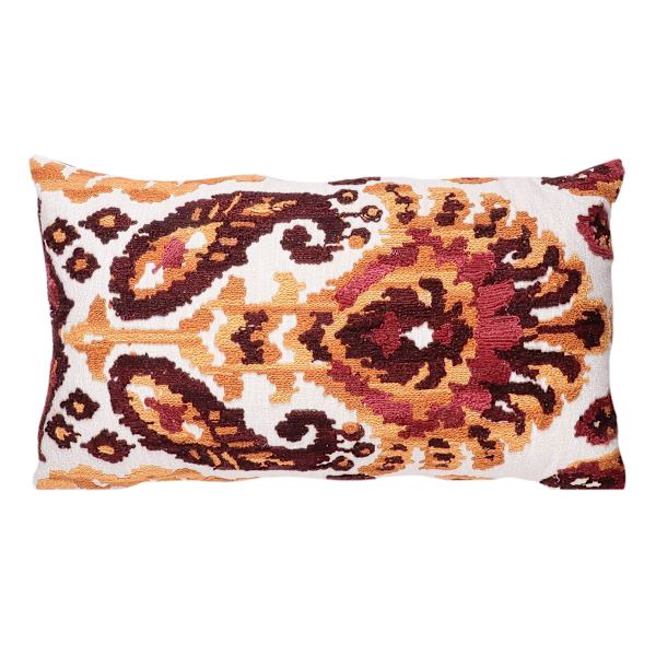 Auburn Aztec Embroidered Throw Pillow, 14x26