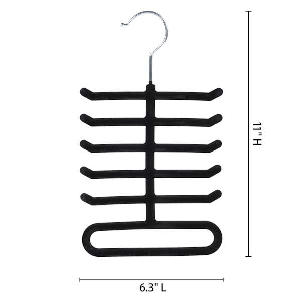Velvet Tie Hanger, Black