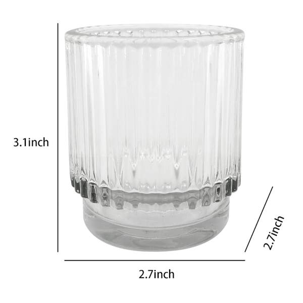 Clear Glass Votive Candle Holder, 3"