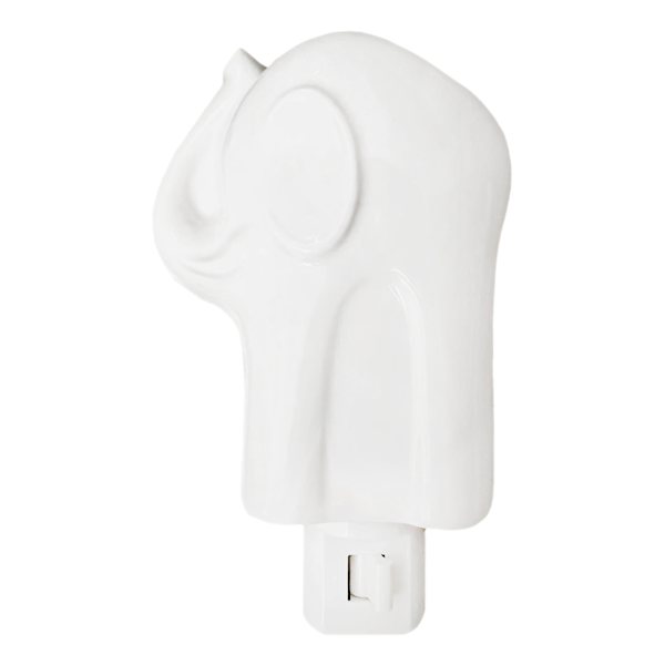 Tiny Dreamers White Ceramic Elephant Night Light, 5"