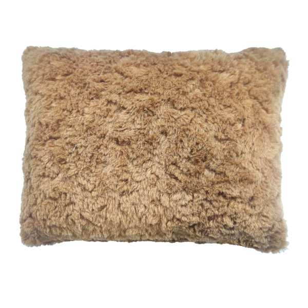 Brown Textured Faux Fur Throw Pillow, 14x20