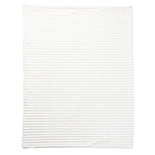 Honeybloom Ivory Channel Faux Fur Throw Blanket, 60x80