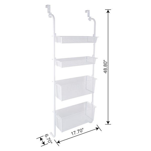 4-Tier Over The Door Storage Shelf, White
