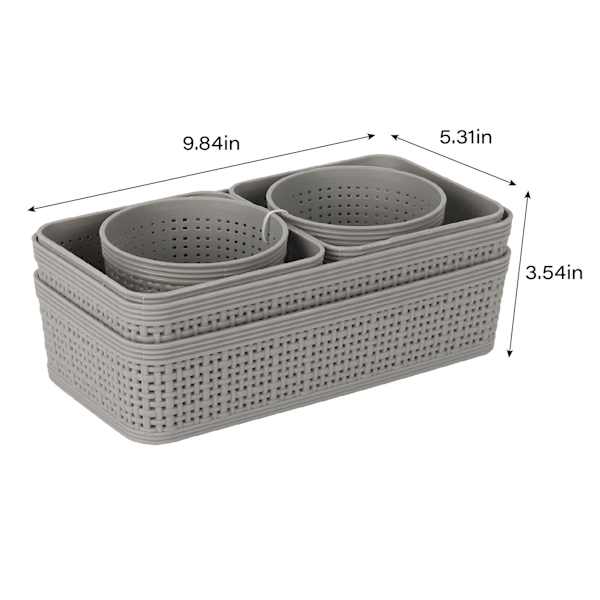 6-Piece Storage Organizing Set, Grey