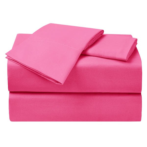 Oh Joy! 4-Piece Pink Cooling Microfiber Sheet Set, Full