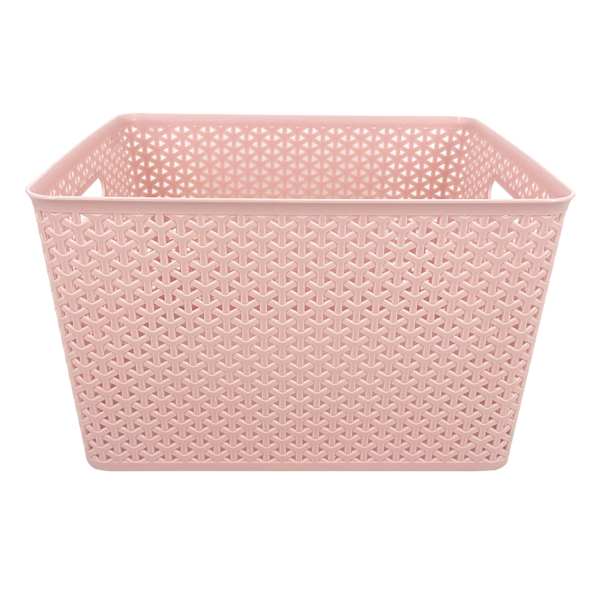 Y-Weave Blush Pink Storage Basket, Small