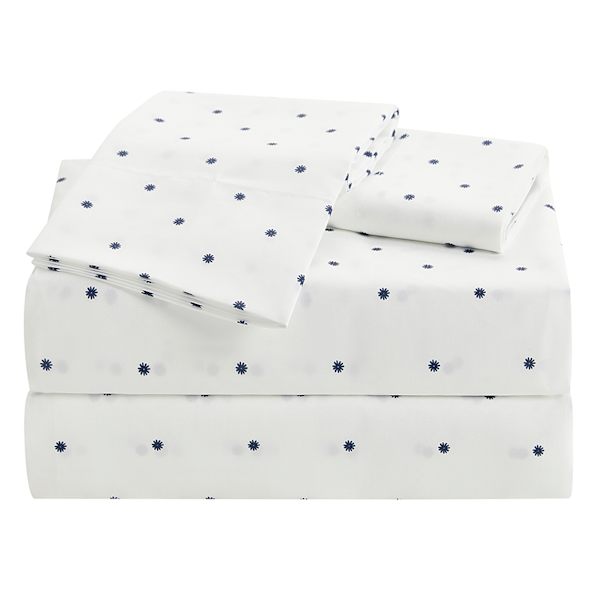 4-Piece Floral Print Cooling Microfiber Sheet Set, Queen