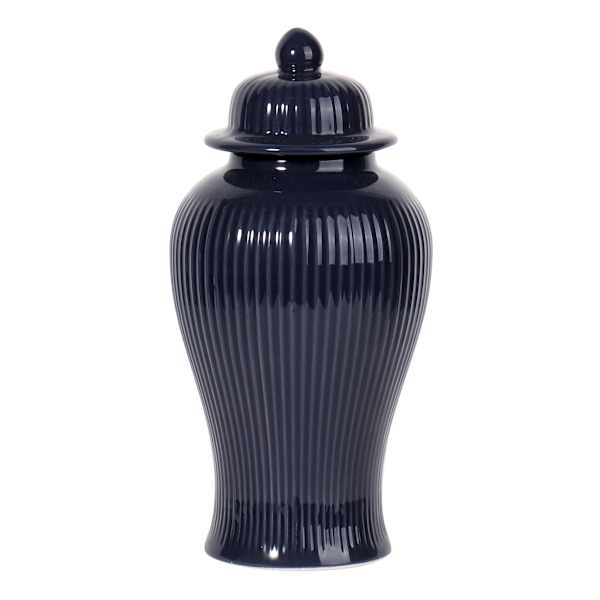 Providence Navy Blue Ceramic Ginger Jar, 7.5"