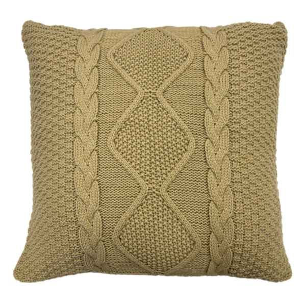 Honeybloom Brown Knitted Throw Pillow, 24"