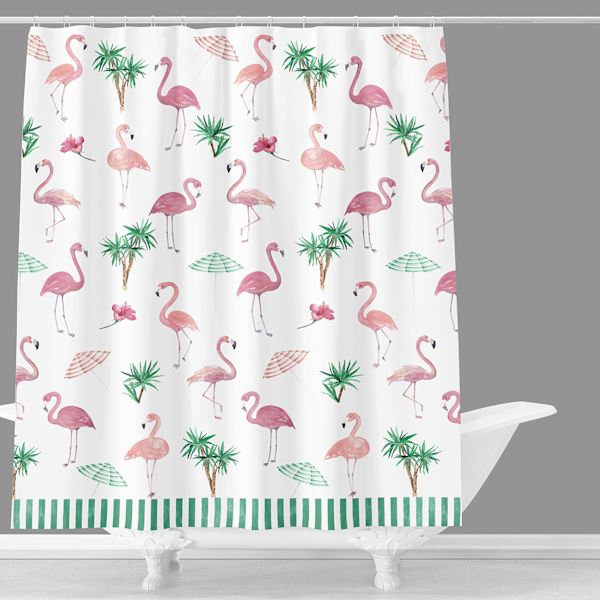 Flamingos in Paradise Shower Curtain, 72"