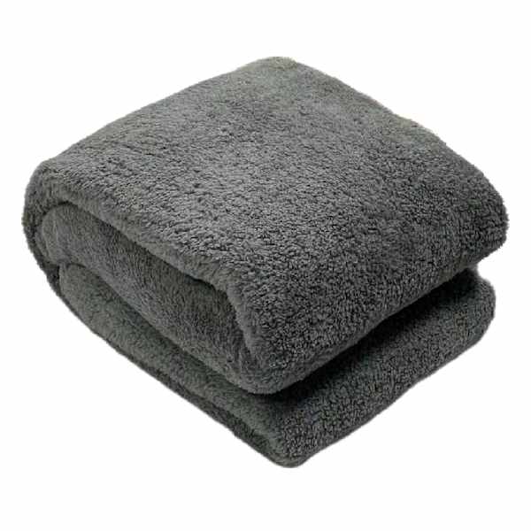 Dark Grey Sherpa Bed Blanket, Full/Queen