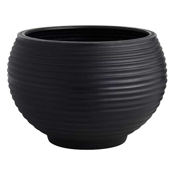 Japi All-Weather Black Lattice Bowl Outdoor Planter, Extra Large