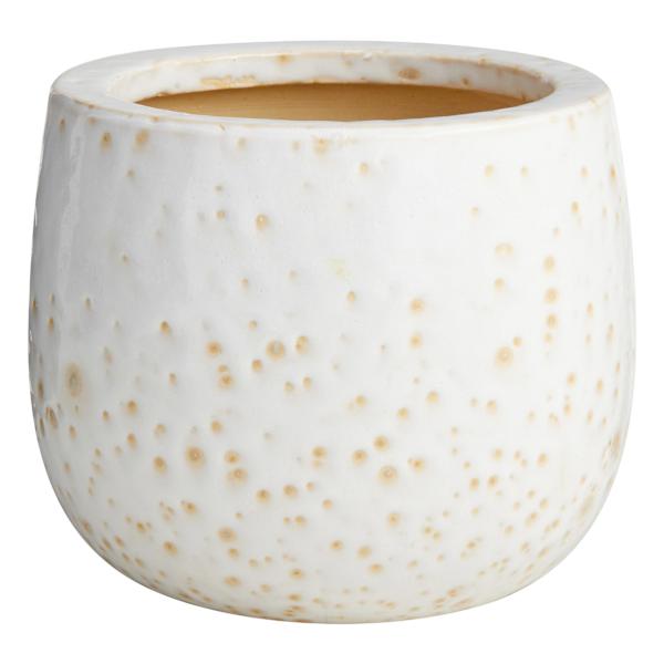 Tracey Boyd Indoor White Lava Reactive Glaze Pot, Small