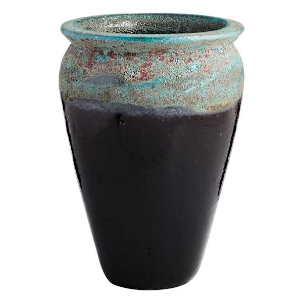 Green and Black Lava Arcadia Outdoor Planter, Medium