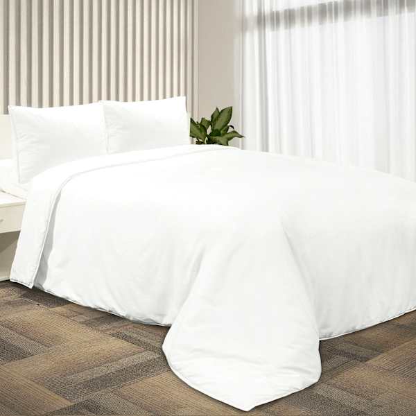 Providence 3-Piece White Washed Cotton Percale Comforter Set, Full/Queen