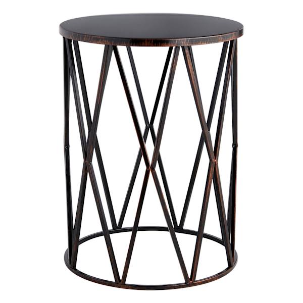 Metal Diamond Plant Stand, Bronze