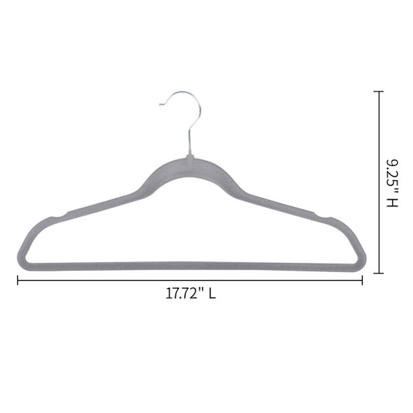 25-Pack Velvet Hangers, Grey