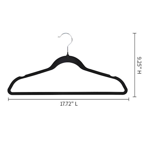 25-Pack Velvet Hangers, Black