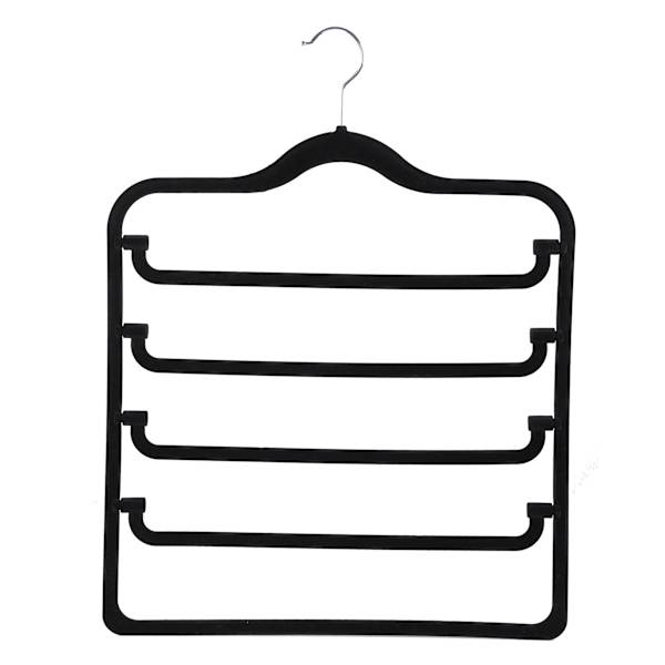 4-Tier Velvet Pant Hanger, Black