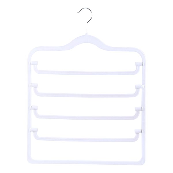4-Tier Velvet Pant Hanger, Pearl White