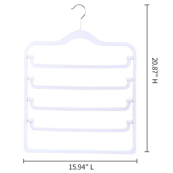 4-Tier Velvet Pant Hanger, Pearl White