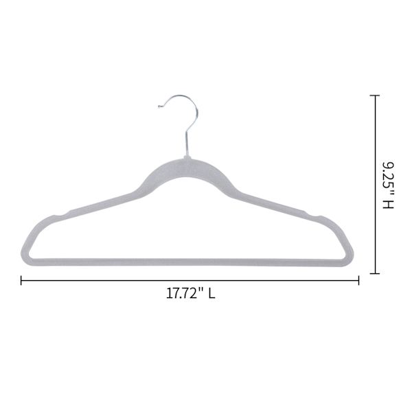 50-Pack Velvet Suit Hangers, Grey