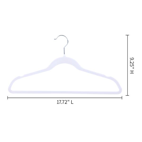 50-Pack Velvet Suit Hangers, Pearl White