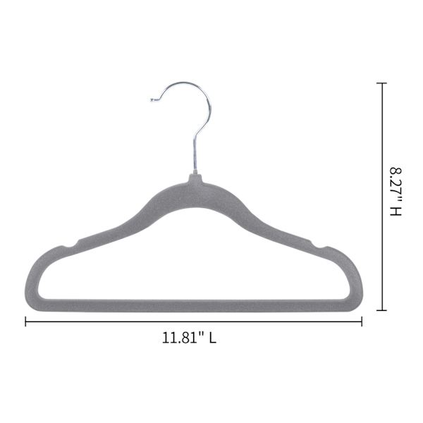 Tiny Dreamers 10-Piece Velvet Hanger, Dark Grey