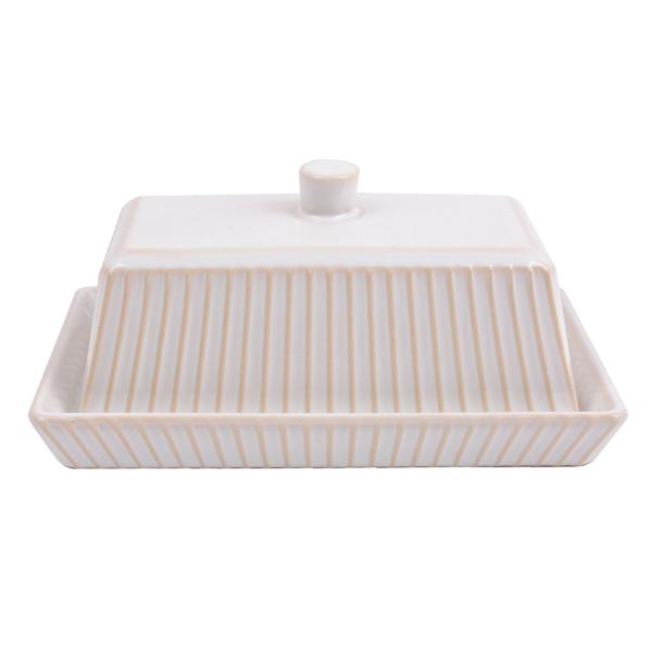 Honeybloom Pasadena Butter Dish, White