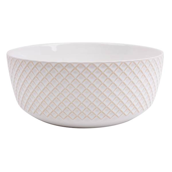 Honeybloom Pasadena White Serving Bowl,10"