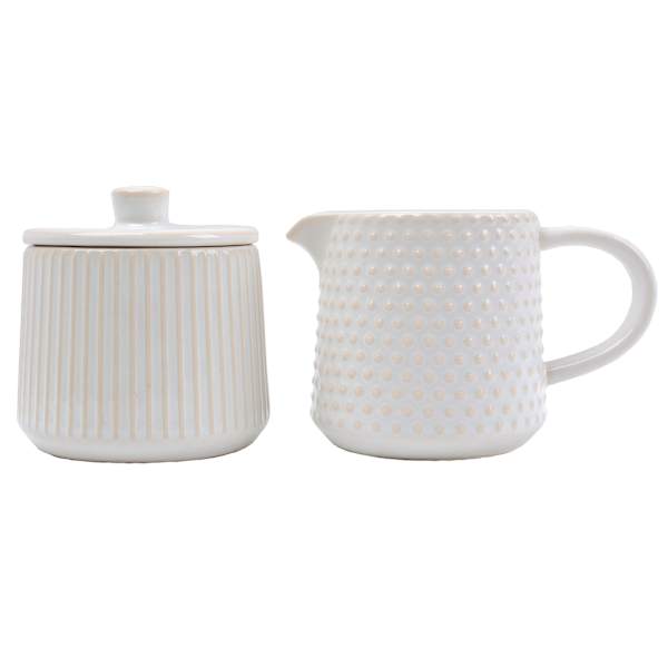 Honeybloom Pasadena Sugar Creamer Set, White