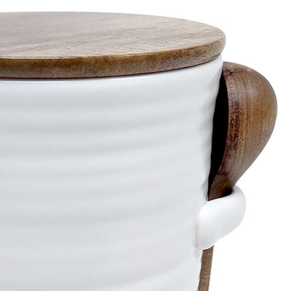 超人気高品質 Wooden with Canister Ceramic Honeybloom Lid Small Spoon, & 乳液/ミルク