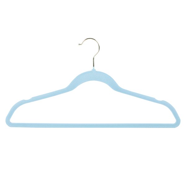 50-Pack Velvet Suit Hangers, Pastel Blue