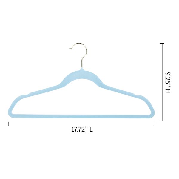 50-Pack Velvet Suit Hangers, Pastel Blue
