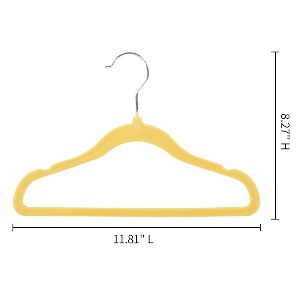 Tiny Dreamers 10-Piece Velvet Hanger, Popcorn Yellow