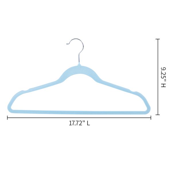 25-Pack Velvet Hangers, Cool Blue
