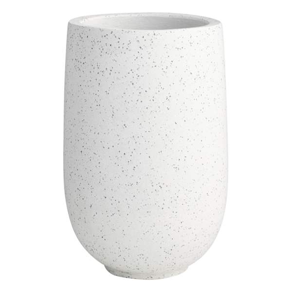 Crosby St. White Terrazzo Cement Outdoor Planter, Large