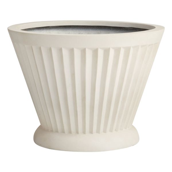 Providence White Fluted Florence Outdoor Planter, Large