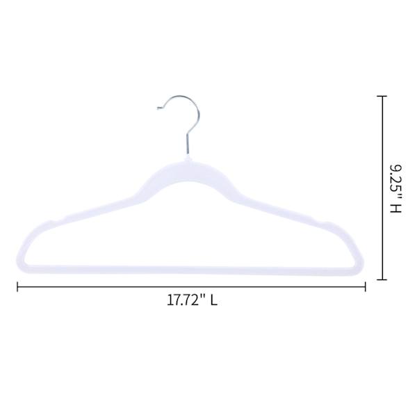 10-Piece Velvet Suit Hangers, Pearl White