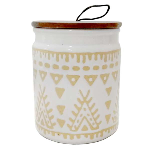 Ivory Tribal Canister, Small
