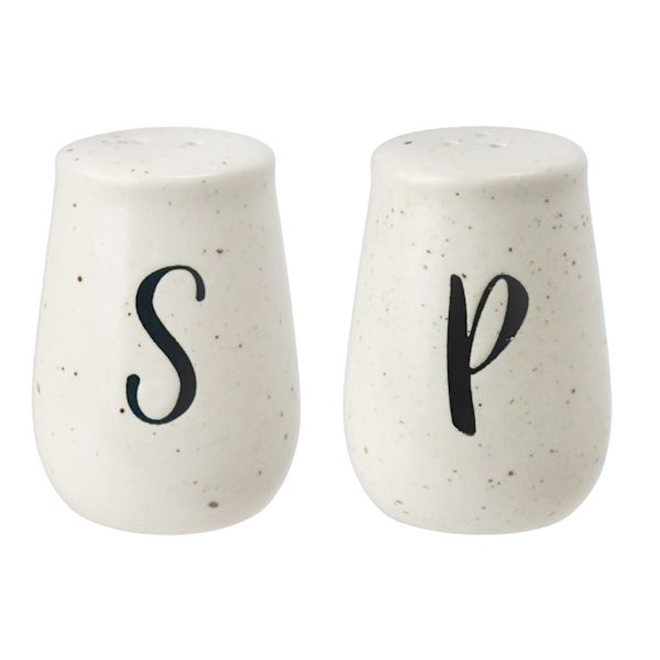 Honeybloom Farmhouse Speckled Stoneware Salt & Pepper Shaker Set