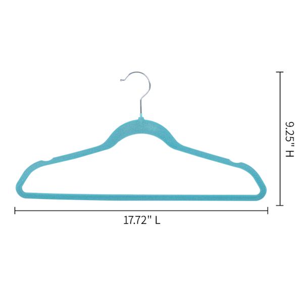50-Pack Velvet Suit Hangers, Turkish Blue
