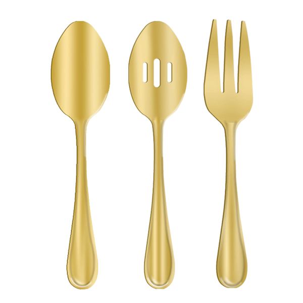 3-Piece Bayley Serving Utensil Set, Champagne Gold