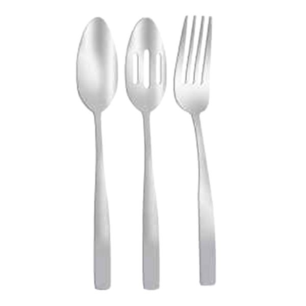 3-Piece Percy Serving Utensil Set, Satin Silver