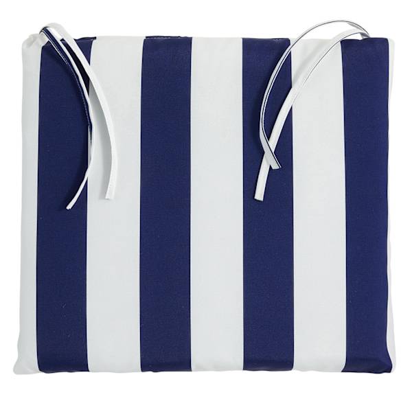 Providence Navy Blue Awning Stripe Outdoor Square Seat Cushion
