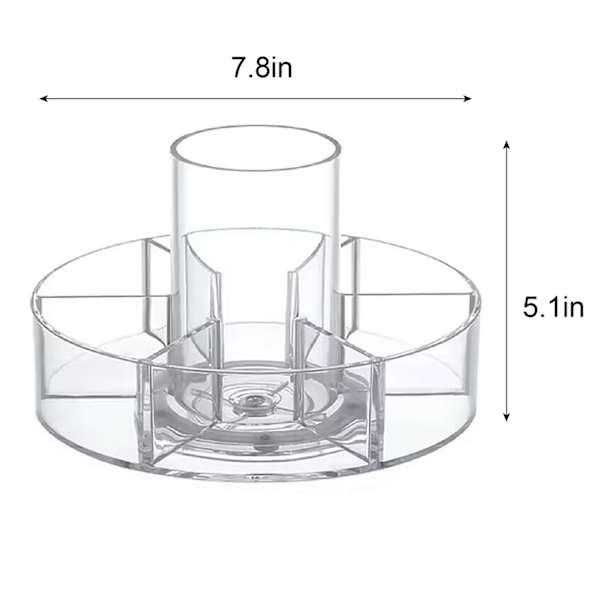 Round Rotating Cosmetic Organizer, Clear