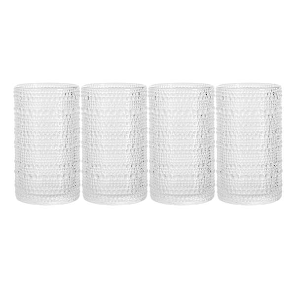 Set of 4 Clear Spectra Highball Glasses, 15oz