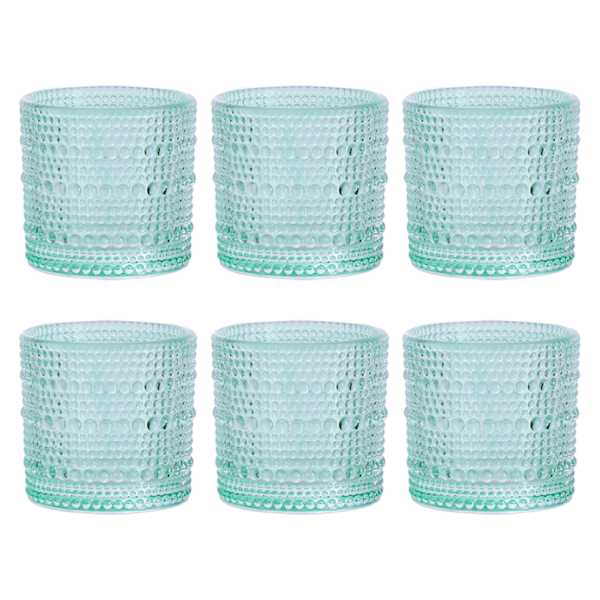 Set of 6 Cyan Blue Spectra Shot Glasses, 2oz
